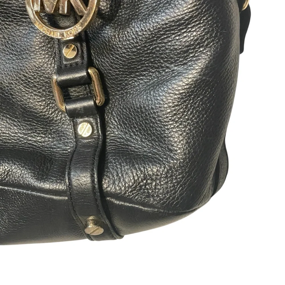 Michael Kors Bedford Legacy Black Leather Satchel Bag